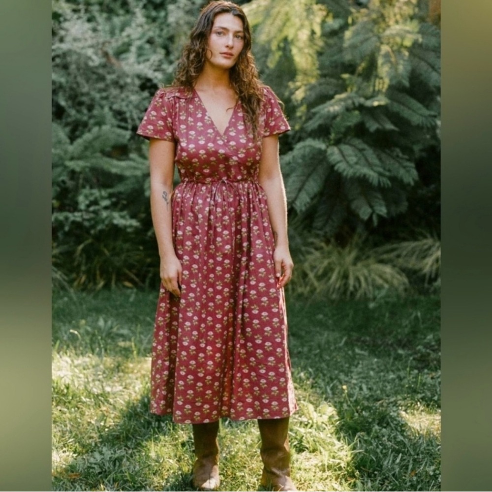 NWOT Christy Dawn Simple Dawn Dress in antique lotus red XS